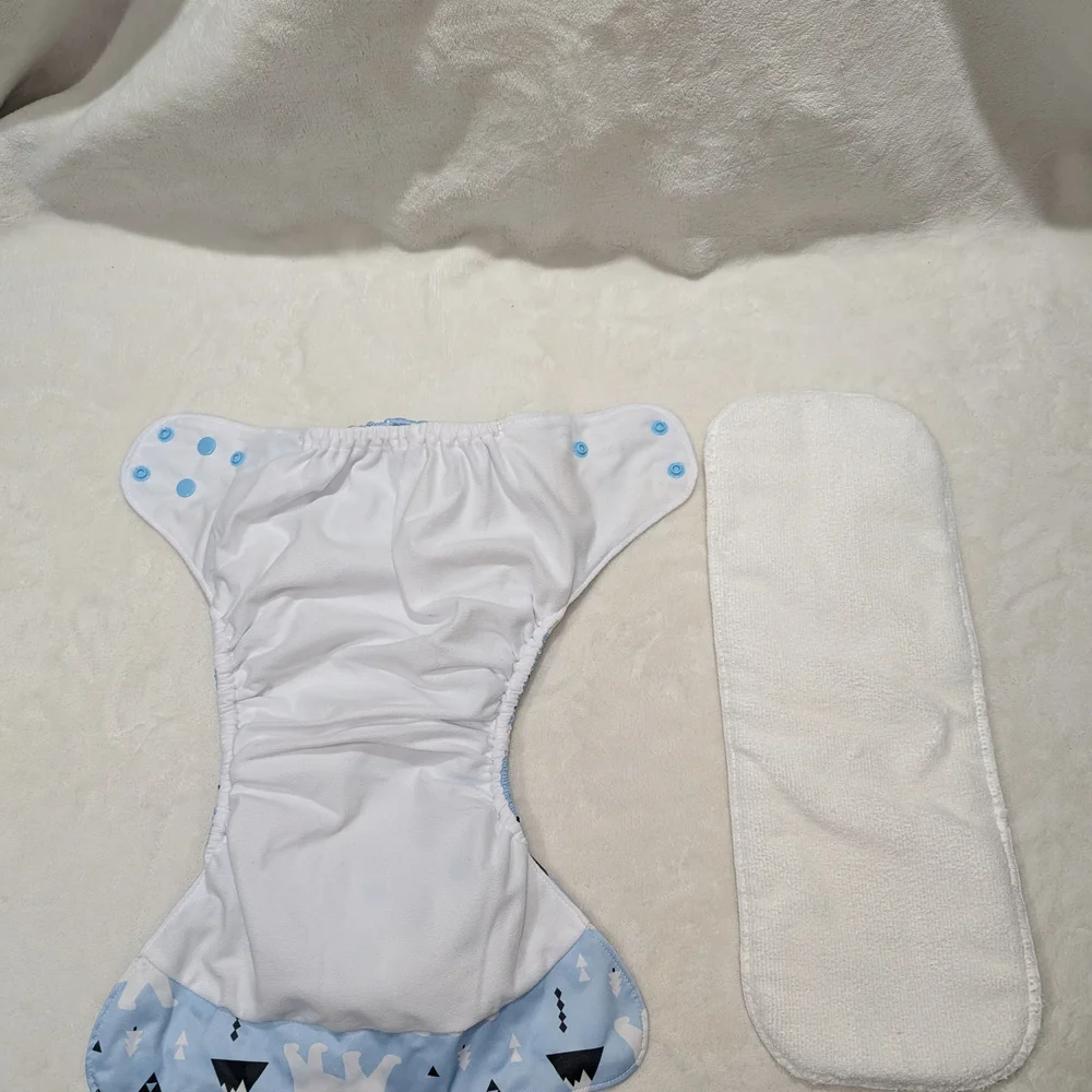 Happy Flute Blue Polar Bear Pocket Cloth Diaper